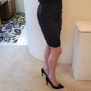 Cache navy ruched skirt size 4